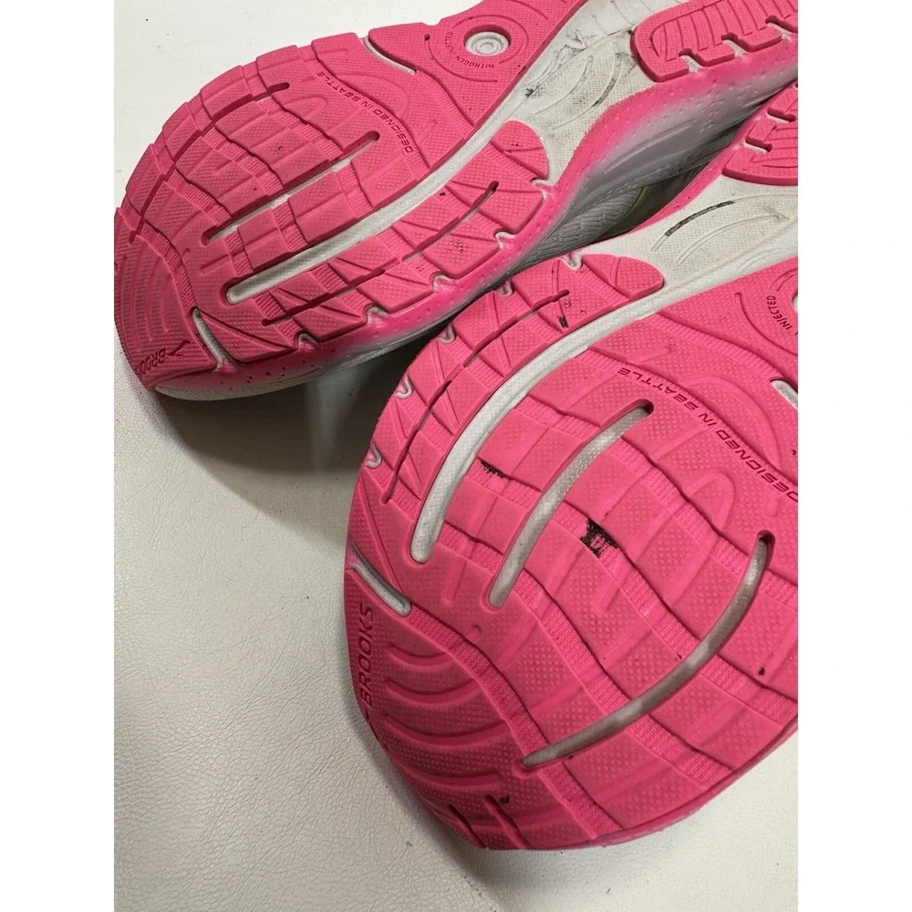 Brooks Womens Glycerin 20 Gray Pink Running Shoes Size 9 B‎